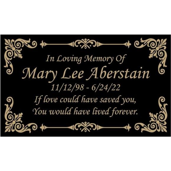Beautifully Engraved Plaque, Plate, Name Plate in Black and Gold - 4.5" x 2.5" - Picture 1 of 3